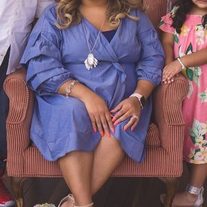 Blue Wrap Plus Size dress